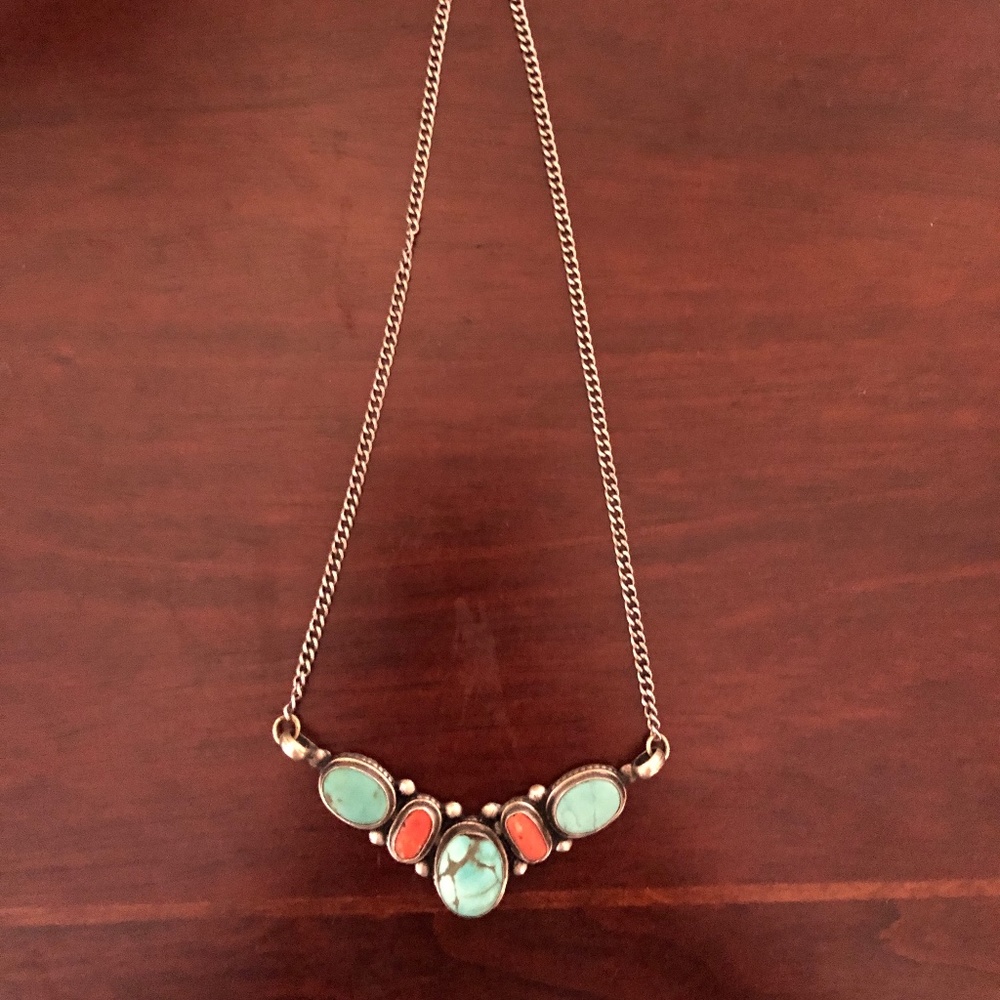 Silver and turquoise necklace